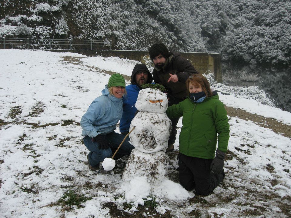 teaching the catalans how to make snowmen on one of the few days it snowed